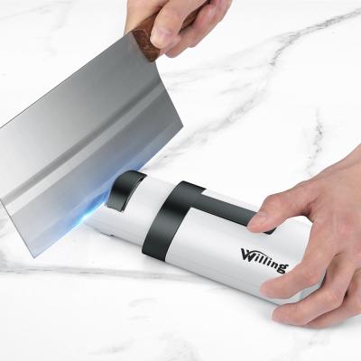 China OEM viable home kitchen mini portable professional automatic electric knife sharpener for sale