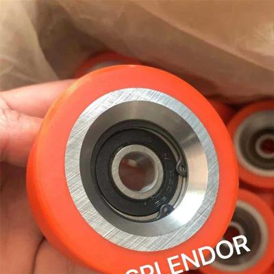 China 608rs Mute Bearing PU Soft Rubber Wheel Flat Flat Roller Pullery Wheels 8*45*14mm for sale