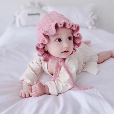 China JOINT Autumn Hat Baby Beanie Fashion Baby Girls Winter Hat Babies Cute Lace Hats for sale