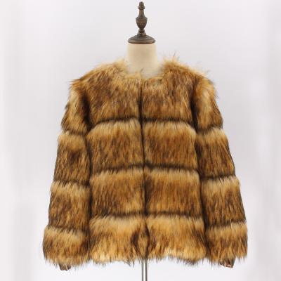 China 4 Picture New Winter Fur Coat Women Fabric Breathable Fluffy Custom Faux Fur Splicing Faux Fur Coat Jackets for sale