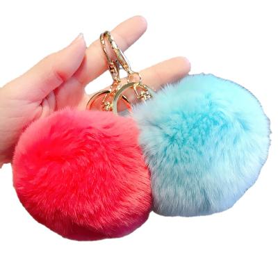 China Women's Bag Pendant Cute Cat Ball Key Chain Creative Pu Version Plush Ball Korean Fashion Manufacturers Directly for sale