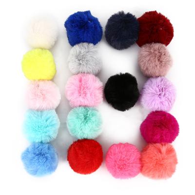 China Factory Direct Sales 8cm Fluffy Rabbit Ball Hair Artificial Custom Rex Rabbit Ball Clothing Accessories Fluffy Ball Pendant for sale