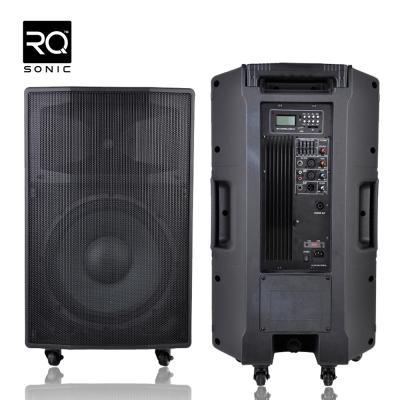 China RQSONIC CMGT12AUX 12 Inch 100W Plastic Battery Operated Rechargeable Trolley Amplified Floor Active Speakers for sale