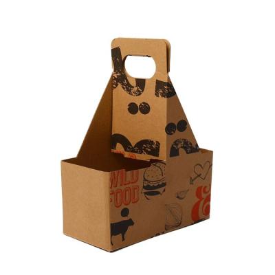 China Recyclable Brown Corrugated Paper Custom Special Shaped Box With Handle For Beer, Cola And Food for sale