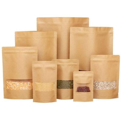 China Factory Custom Brown 8.9x14cm Tear Disposable Cinnamon Medium Clear Mylar Kraft Paper Bags For Food for sale