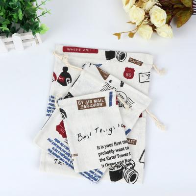 China 100% Eco-Friendly High Quality Reusable Durable Drawstring Cotton Canvas Cotton Canvas Make Up Bag for sale