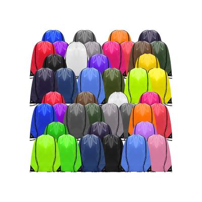 China 100% Polyester Cloth Eco-Friendly Print Logo Wholesale Reusable Soft Backpack Swim Drawstring Bags for sale