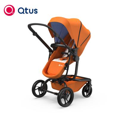 China TASLON QTUS Standard Baby Stroller, Durable T6-6061 Aluminum Alloy Frame, Stable Structure, One-handed Steering, Orange - Black for sale