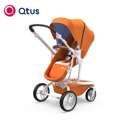 China TASLON QTUS Spider - Ultra Compact Normal Baby Stroller, Light and Stable View with Aluminum Alloy, 10.6KG, Orange White Frame for sale