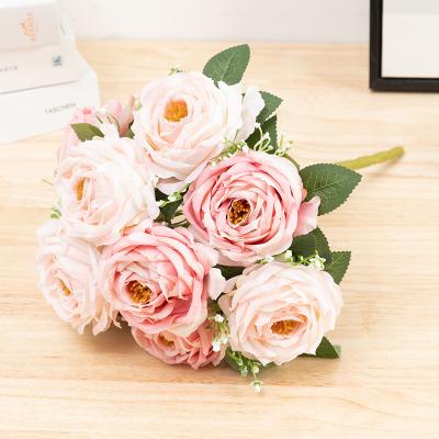 China New Artificial Flower Amazon's Head Lou Lotus Peony Best-Selling Flowers Events Decoration Wedding Home Decoration Flower for sale