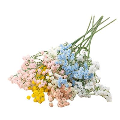 China Wholesale Beautiful Artificial Feel Gypsophila Wedding Bouquet Gypsophila Soft Rubber Home Hotel Decoration Colorful for sale