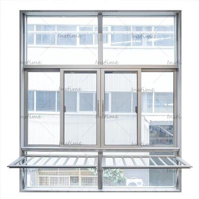 China Magnetic Screen Instime Accessories Aluminum Sliding Window To Keep Warm Pivot Lock With Tempered Glass Main Exterior For Bedroom for sale