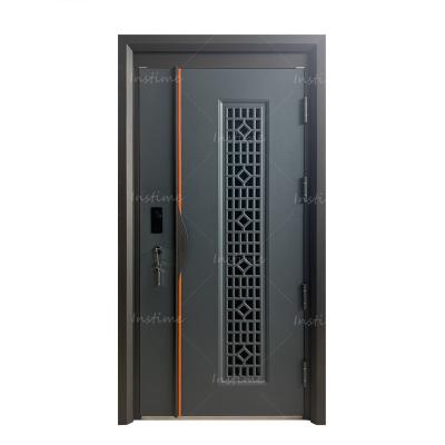 China OEM Logo Home Security Luxury Villa Entrance Iron Stainless Steel Anti-theft Door Modern Design China Factory Instime for villa for sale