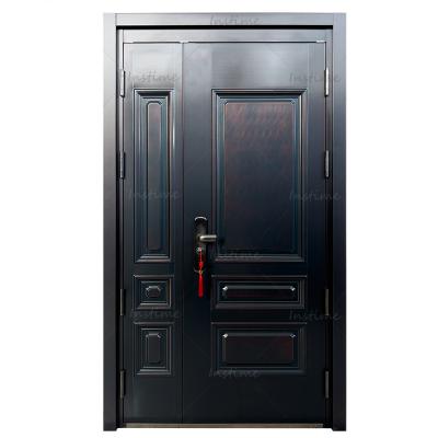 China Intimate Anti-theft Doorwin Us Villa Exterior Main Door For House Simple Design Wooden Door With Side Lights Modern Pivot Door For Hotel for sale