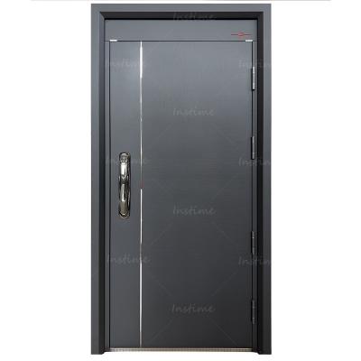 China Best Price Europe Anti-theft Security Instime Aluminum Front Door with Aluminum Strip Main Entrance Door for Villa and Hotel for sale