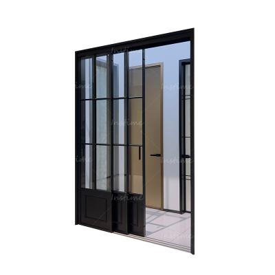 China Custom Modern Instime Balcony Sound Insulation Internal Aluminum Profile Kitchen Wardrobe Frame Slim Narrow Sliding Glass Door For Bedroom for sale