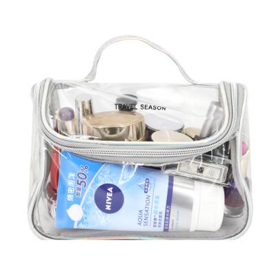 China Large Capacity Fashion Custom Cosmetic Bag Toiletry Bag Transparent Clear Cosmetic Pouch Nice Ravel Organizer Makeup Bag Toiletry Case for sale