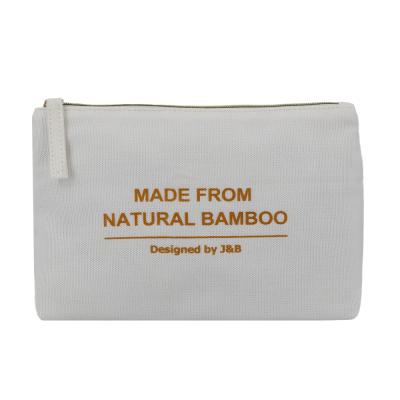 China Eco-friendly Biodegradable Biodegradable Bamboo Cosmetic Bag Fashion Natural Fiber RPET Makeup Toiletry Zipper Zipper Gift Pouch for sale