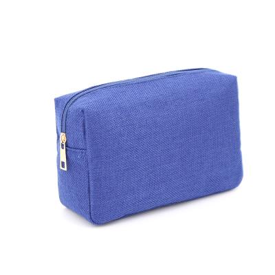 China Wholesale Preppy Style Eco Style Makeup Toiletry Wash Bag Logo Printed Custom Cosmetic Zipper Pouch Canvas Bag For Promotional Gift for sale