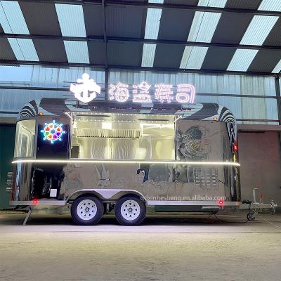 China Easy operate food cart airstream cafe used food truak bbq food camping trailer for sale