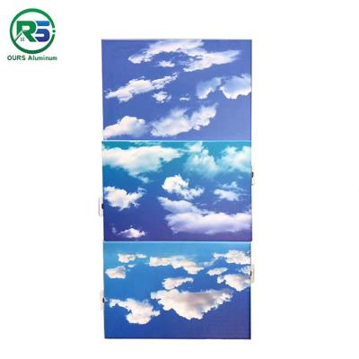 China External Commercial Aluminum Art Deco Metal Panels Screen Blue Sky Metal Wall Tiles for sale