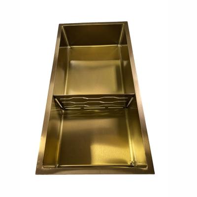 China Modern High Quality Rose Golden Color Shower Square Decoration Soap Shampoo Embedded In-wall Recessed 304 Stainless Steel Slotted for sale