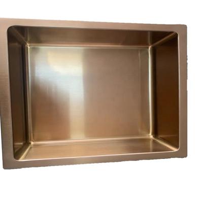 China Modern Rose Gold 304 Stainless Steel Shower Bathroom Wall Recessed Shelf Brackets for sale