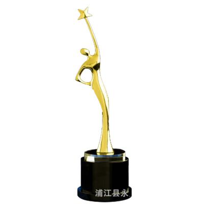 China Custom Empty Souvenir Cheap Folk Crystal Sports Award Trophy Gold Men Art Custom Metal Trophy Wholesale for sale