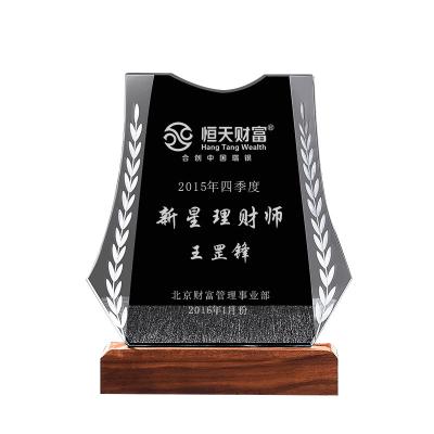 China People Art Yiwu Crystal Glass Awards and Trophy Plaques for Remembrance for sale