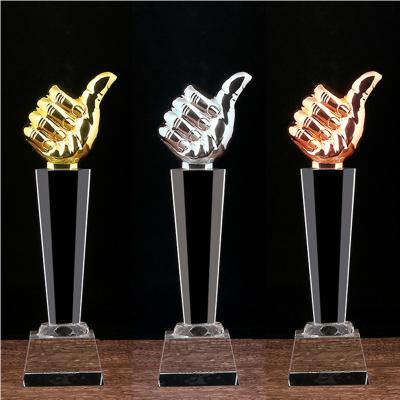 China High Placed Event Venue Wholesale OEM Custom 3D Engraving Empty Transparent Ceremony Souvenir Glass Champio Trophy for sale