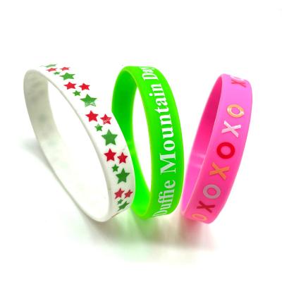 China 2022 custom new cheap custom multiple color printing logo silicone wristband wristband for sale