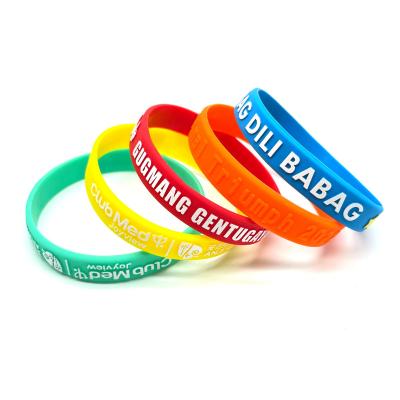 China Event Venue Silicone Custom Bangle Bracelet Wrist Band Eco-friendly Printed Rubber Motivational Wristband For Hand for sale