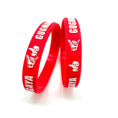 China Promotional Gifts Design Your Own Cheap Personalized Custom Logo Rubber Silicone Wristband Wristband Silicone Wristbands for sale