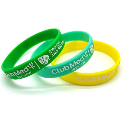 China Promotional Gifts Personalized Ink Injected Wrist Band Rubber Bracelet Custom Logo Silicone Wristband for sale