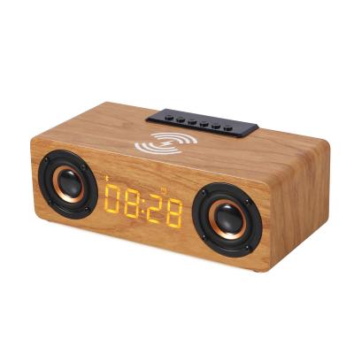 China Wireless Charger for Custom Sound Wooden Bass Smart 5.1 BT Cell Phone Wifi Speakers Wireless Speaker with Alarm Clock and Radio Charging for sale