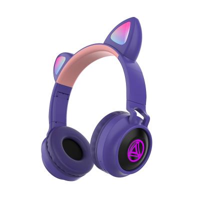 China CVC8.0 Noise-cancelling Macaron Girls Headphones Female Headphones Audifonos Inalambricos Over Ear RGB Headset For Mobile Phone PC for sale