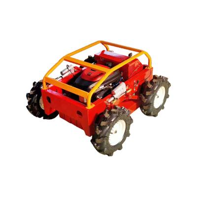 China Farms Crawler remote control weeding machine, river slope protection and grass crusher, road mower for sale