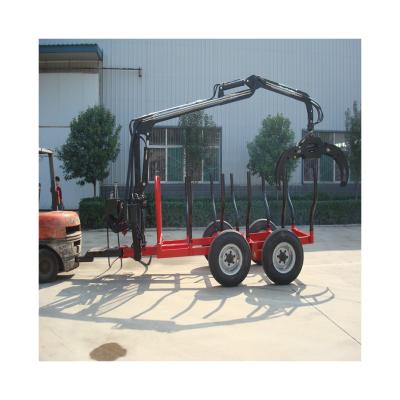 China Factory Tractor Mounted Log Loader Trailer With Crane for sale