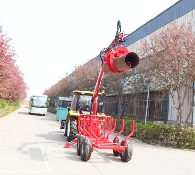 China Factory Forestry Timber Loader Trailer With Crane for sale