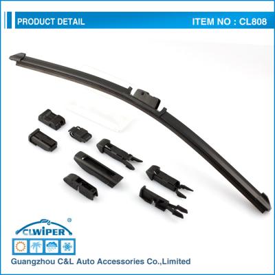 China Frameless Multifunctional Type Windscreen Wipers , 7 Plus 2 Adaptors Clear Windshield Wipers for sale