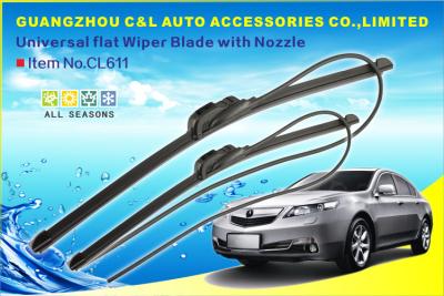 China Iran Market Spring Spoiler Universal Wiper Blades With Nozzle / Hose for sale