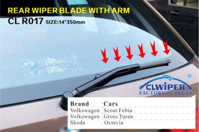 China Car Rear Wiper Blades For Volkswagen , Soft Rubber Windshield Wiper Blade Size 14