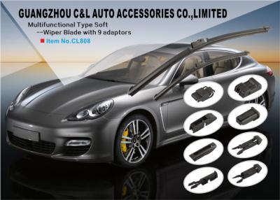 China Multi - Purpose Double Car Wiper Blades / auto windshield wiper blades With Nine Adaptors for sale