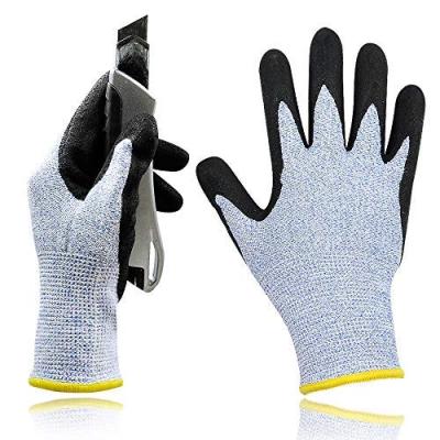 China Anti - Cut Anti - Oil Protective Cut Resistant Safety Gloves En388 Nitrile Hppe Fiber Blended Anti Cut Glove for sale