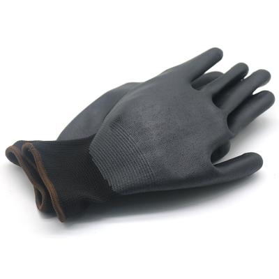 China Breathable En388 4131 Gloves Palm Fit White PU Gray Black Knit Nylon Pu Coated Gloves for sale