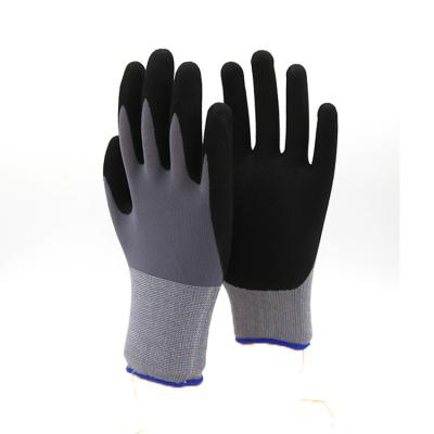 China Good Grip Sandy Nitrile Packaging Work Gloves Sandy Coated Surface Safety Gloves good grip high quality nitrile for sale