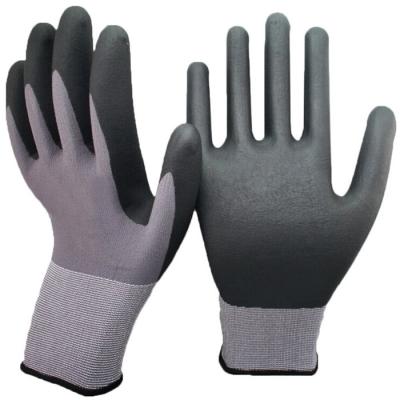 China Breathable Ultimate Seamless Knit Nylon Nitrile 15Gauge Foam Work Safety Gloves for sale