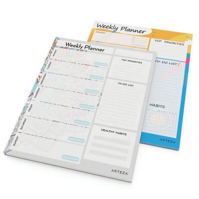 China 2021 Self Adhesive Floral Weekly Planner Notepads with Daily Planner Agenda Places for sale