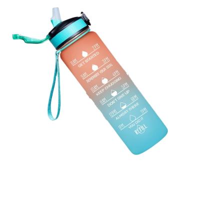 China Sustainable Leakproof 32oz BPA Free Drinking Outdoor Enthusiasts Sport Water Bottles With Weather Marker for sale