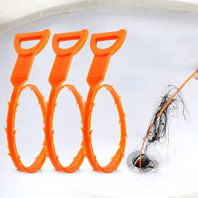 China 3 Pack Disposable Hair Clog Remover Portable Tool Cleaning Drain Drills Snakes for sale